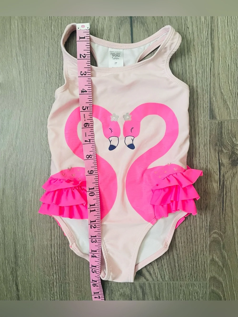 Carter’s Toddler Girl One Piece Swimsuit 2T Pink Flamingos Tropical Summer Beach